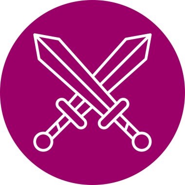 Kılıçlar. Web simgesi basit illüstrasyon