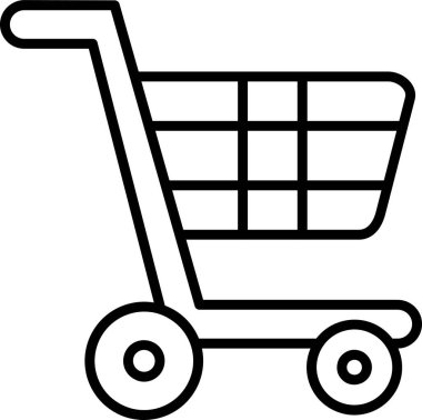 Alışveriş arabası ikon vektör illüstrasyonu