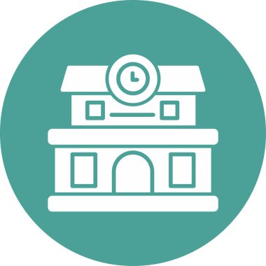 Tren İstasyonu simgesi, vektör illüstrasyonu basit tasarım