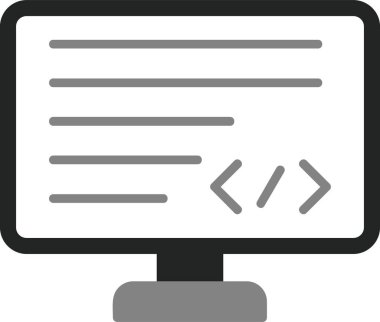 Kodlama ve Geliştirme konsepti simgesi, vektör illüstrasyonu basit tasarım