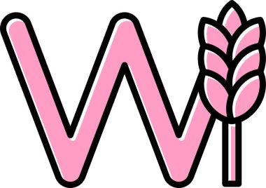 Küçük harf w 'nin vektör çizimi                               