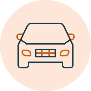 Vektör araba simgesi, temiz ve basit illüstrasyon.