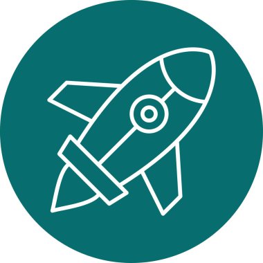 Roket. Web simgesi basit illüstrasyon 