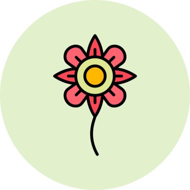 Çiçek. Web simgesi basit illüstrasyon 