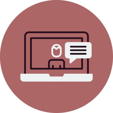 Ana hatlı biçim vektör illüstrasyon tasarımında konferans simgesi