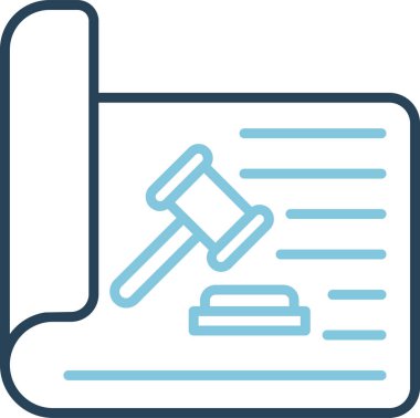 Açık artırma ya da Yargıç Tokmak simgesi düz stilde