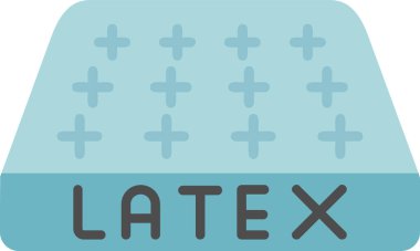 Latex Mattress Modern Simge, Beyaz Arkaplan Vektör İllüstrasyonu 