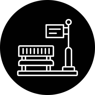 Tren durağı. Web simgesi basit illüstrasyon 