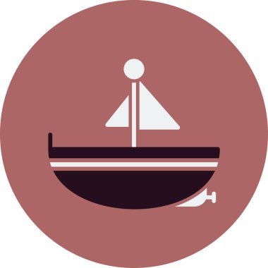 tekne gemisi deniz ikonu vektör çizimi