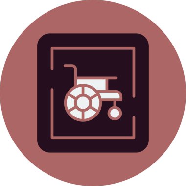 Tekerlekli sandalye web simgesinin vektör çizimi