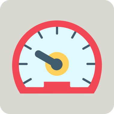 Speedometer web simgesi, vektör illüstrasyonu