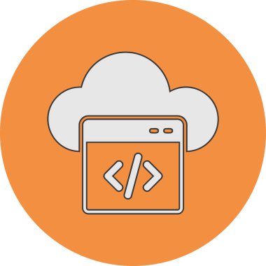 Bulut hizmet vektör satırı simgesi