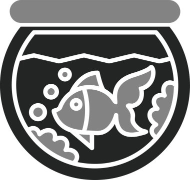 Akvaryum. Web simgesi basit illüstrasyon