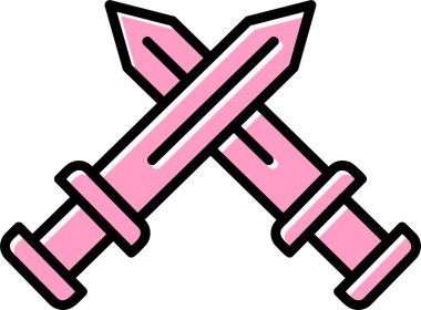 Çapraz kılıç simgesi vektör illüstrasyon 