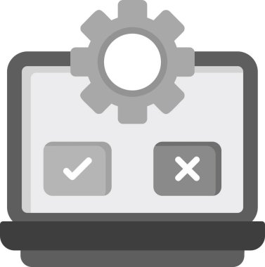 Test süreci simgesi, vektör illüstrasyonu basit tasarım