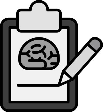 Sağlık Raporu beyin ikonu vektör çizimi 