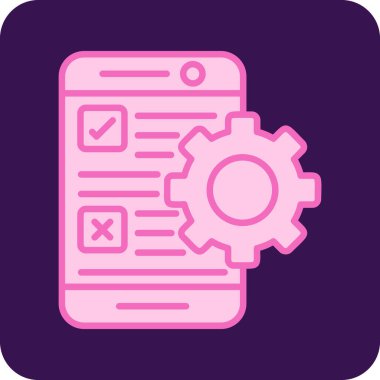 Test süreci simgesi, vektör illüstrasyonu basit tasarım