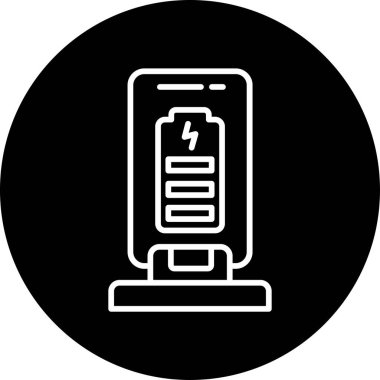 Şarj edilmiş pil simgesi. vektör illüstrasyonu