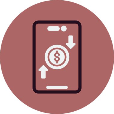 Çevrimiçi para transferi. Web simgesi basit illüstrasyon 