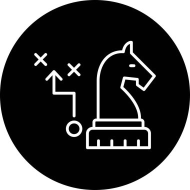 Satranç taşı simgesi, Strateji sembolü, vektör illüstrasyonu