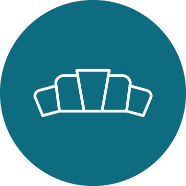 Kruvasan ağ simgesi, basit vektör illüstrasyonu