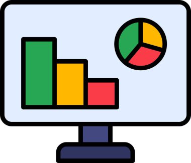 Analiz grafiği simgesi web simgesi basit illüstrasyon