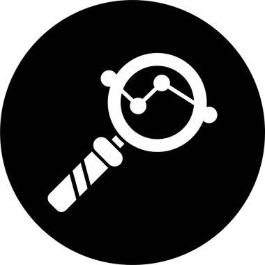 Bir büyüteç simgesinin renkli soyut temsili, vektör ile gösterilmiştir.