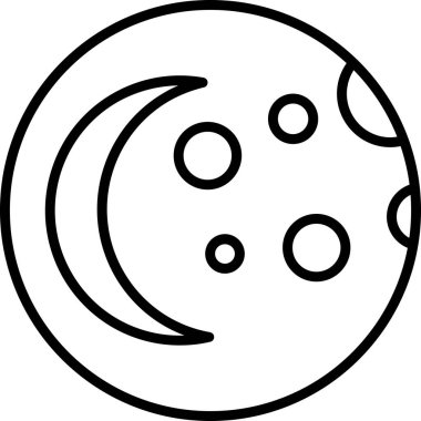 Yıldızlı ay simgesi ve bulutlu vektör çizimi