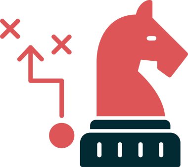 Satranç taşı simgesi, Strateji sembolü, vektör illüstrasyonu