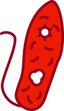 Euglenid bakteri simgesi, vektör çizimi basit tasarım