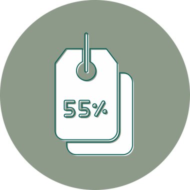 İndirimli Etiket web simgesi, vektör illüstrasyonu 