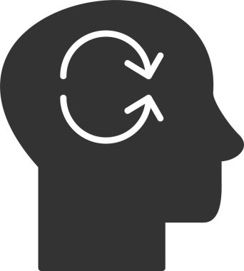 Beyin Bilinci simgesi, vektör illüstrasyonu  