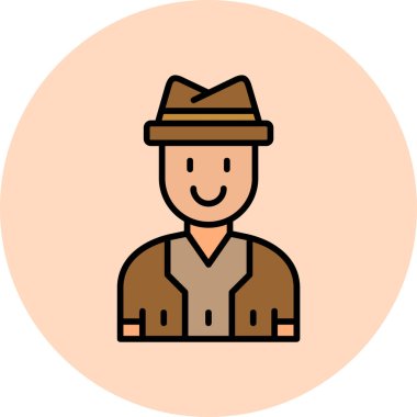 Şapka takan mutlu adam, neşeli avatar ikonu 