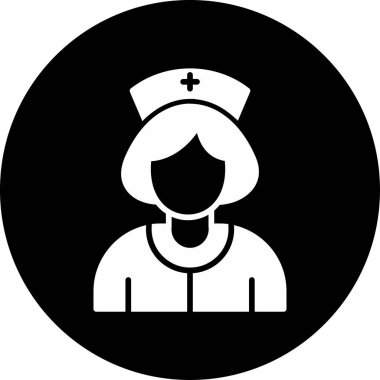 Hemşire hanım. Web simgesi basit illüstrasyon