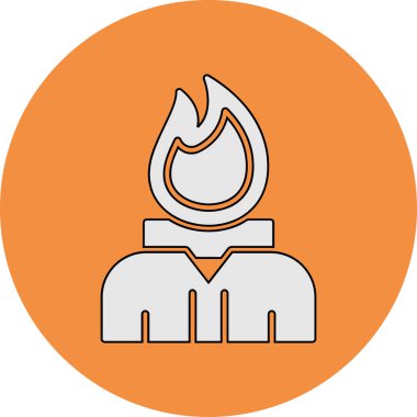 alevler içindeki baş tutku konsepti vektör illüstrasyonu 