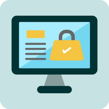 Çevrimiçi Dükkan simgesi vektör çizimi