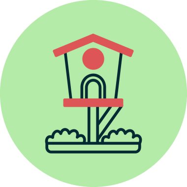 kuş evi simgesi vektör illüstrasyonu