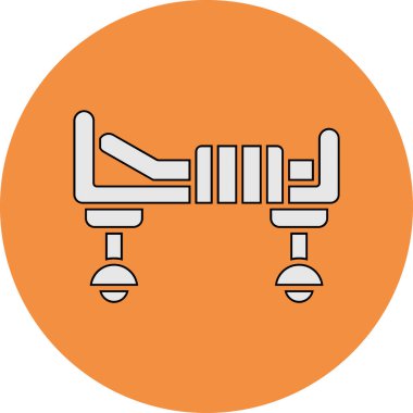 Hastane yatağı ikon vektör illüstrasyonu