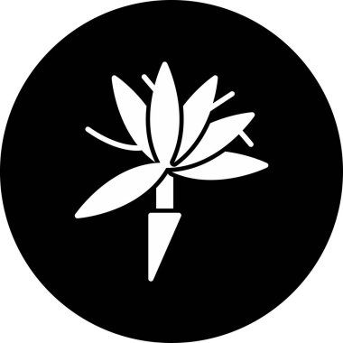 Cennet Kuşu çiçek ikonu vektör illüstrasyonu