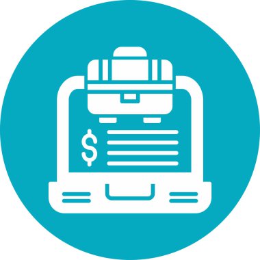 Çevrimiçi iş ve finans simgesinin vektör illüstrasyonu