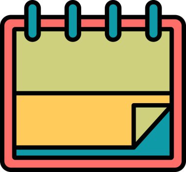 Minimalist bir tasarımda bir takvim simgesinin vektör illüstrasyonuName.