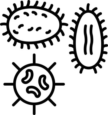 Mikroorganizmalar. Web simgesi basit illüstrasyon