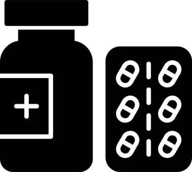 uyuşturucu ve hap ikonu vektör illüstrasyonu