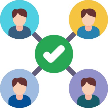 Kişi grubu simgesi, vektör illüstrasyonu basit tasarım