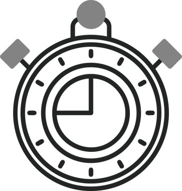 Kronometre simgesi, vektör illüstrasyonu basit tasarım