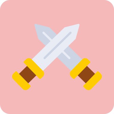 Çapraz kılıç simgesi vektör illüstrasyon 