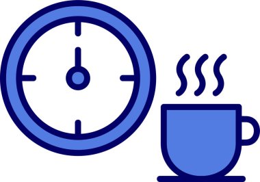 Kahve molası. Web simgesi basit illüstrasyon