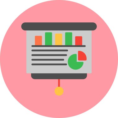 sunum simgesi, vektör illüstrasyonu basit tasarım