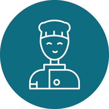 Şef. Web simgesi basit illüstrasyon 