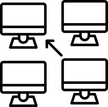 Merkezi olmayan modern simgenin vektör illüstrasyonu